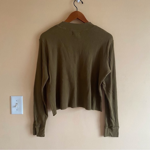 Mate The Label Woman Size L Long Sleeve Cropped Crew Neck Thermal Shirt Organic - Picture 3 of 14